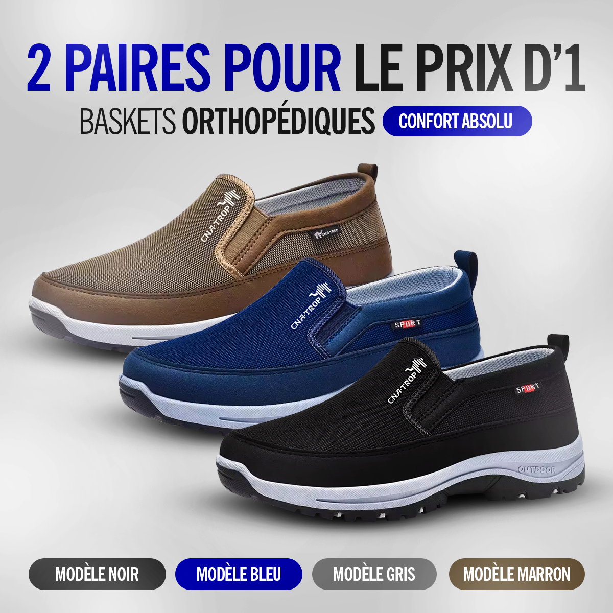 Offre 2 POUR 1 – Chaussures Orthopédiques Ultra Confortables